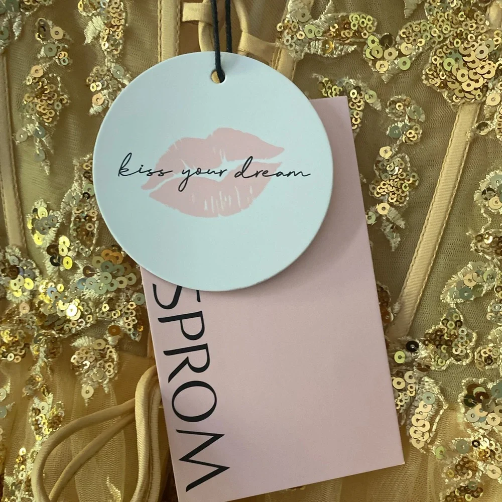KissProm hoco dress, Size 2, Gold - Picture 2 of 5